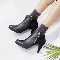 미스제인 초이 소가죽 믹스매치 여성 부티힐 -7.5cm
