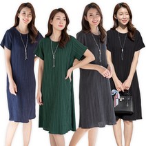 우일 여성 인견 플리츠 스판 반팔 원피스 4종
