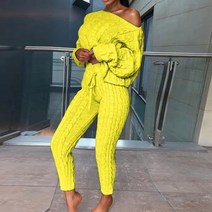 니트 트레이닝 츄리닝세트 트레이닝복 스트릿 투피스세트 여성 의상 겨울세트 라운드넥