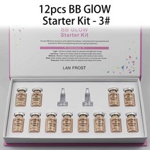 BB크림 비비크림 커버력좋은 bb 글로우 스타터 키트 골드 앰플 세럼 포 더마 펜 mesowhite 브라이트닝 세럼 포 화이트닝 여드름 안티 에이징 트리트, 12pcs 비비 글로우3