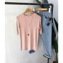 퍼스트믹스 여름 슬림 골지 반팔 티셔츠