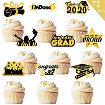 Graduation Cupcake Toppers 2020 Party Decorations 72 PCS - Class of 2020 Graduation Decor Cake Toppe, 1