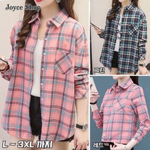 joyce shop 조이스셔츠 여성 여자 남방 셔츠 가을 긴팔 체크 롱남방 롱셔츠 남방