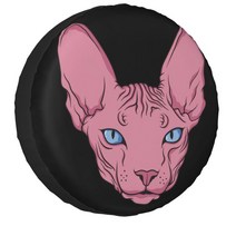 Sphynx-Cat 스페어 타이어 커버 14 인치 15 16 17 그랜드 체로키 지프 SUV 캐나다 털이 없는 새끼 고양이, 01 Spare Tire Cover_01 14 inch