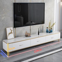 북유럽 모조 대리석 패턴 스탠드 거실 가구용 현대적인 미니멀리스트 바닥 캐비닛 커피 테이블 조합 TV다이 안방tv다이거실장세트 서랍형tv다이장식장, 220cmTV Stand
