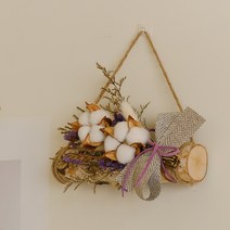 [드라이플라워] 자작나무 쁘띠목화가랜드 (3color), 옐로우