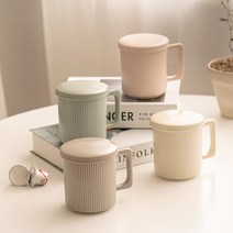 호쿠호니 머그컵 뚜껑있는 잔 예쁜 카페 도자기 커플 커피 손잡이, 그린, 1개