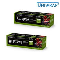 유니랩 유니 지퍼백 중 (18cm x 20cm) * 2개, 1개, 중(M)