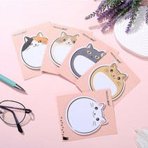 고양이 점착식 메모지 2+1 (90장) 7x8cm 귀여운 포스트잇 문구 사무 배달 떡 디자인 메모지, 검은 고양이 2+1