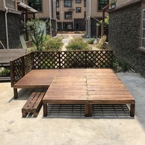 야외 조립식 미니 평상 만들기 DIY 원목 옥상 정원 마당 베란다 테라스 농막 데크, 100x40x9cm 발판