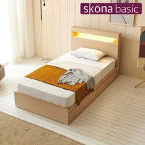 [에타홈] 와그너 호텔형 LED 수납침대(SS)(매트별도), 화이트