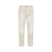DSQUARED2 디스퀘어드2 원 턱 페인티드 치노 팬츠 - 베이지