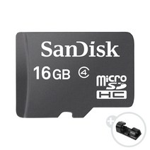 샌디스크 마이크로 SD카드 CLASS4 + 데이터 클립, 16GB