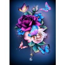 보석십자수 풍경 드림캐쳐 인테리어 소품 새해 신년 연말 수능 졸업 선물 취미 자가격리, 전체 40X30CM 라운드, 협력사, 노란색