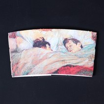 컵홀더 테이크아웃컵홀더 종이홀더 커피컵홀더 합지 1013온스 명화 20종 500개, 단품, 단품