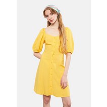 LC Waikiki 엘씨 와이키키 SWEETHEART STRAIGHT 숏 SLEEVE - 셔츠 드레스 yellow 원피스 [독일]