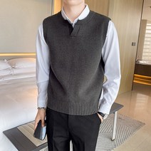 남자 스웨터 조끼 가을 남성 멋진 블랙 두둑 어깨 등 하트 민소매 순 색니트 603 P55 4995221392