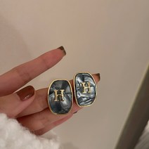 실버 바늘 문자 H 기하학적 곡선 아크 귀걸이 틈새 디자인 귀걸이 기질 문학 팬 귀걸이 여성