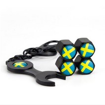 자동 교체 부품 4pcs 휠 타이어 밸브 스템 캡 및 렌치 스웨덴 플래그 로고 볼보 Xc90 S60 S80 S40 V50 Xc70 V40, [01] 1