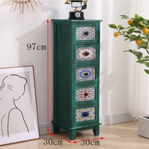 [백상사 협력사] 원목 5단 엔틱 서랍장 300 수납장 30cm 빈티지 거실 틈새 안방 앤틱 옷정리함, 3번. 연브라운 30x30x97cm