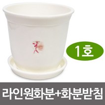 웰빙 라인원화분+화분받침(1호)원형화분 받침대 원예, 1개