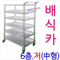 카트6단중 급식 바퀴웨건 배식용트롤리 구루마 끌차, D.6층小-(SD저-601)-(750x450)