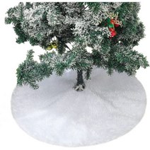 Preime 크리스마스 트리 스커트 장식 눈가리개 다리 은폐 30.7인치 78cm 39.4인치 100cm 베이스 원형 눈, 78㎝