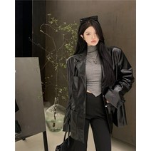캐주얼 가죽 코트 블레이저 세련된 재킷