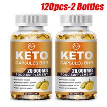 [Minch] KETO BHB 20 000mg 퓨어 케토 케톤 지방 버너 Fat Burner ACV 다이어트 알약 케토시스, 120PCS-2병