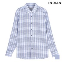 인디안 INDIAN 블루 변형 체크 셔츠__MITNLVS1311