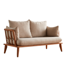 원목쇼파 소파 인테리어 북유럽 라운지 엔틱 디자인 거실 패브릭 카페 빈티지, ., 체리 우드 소파: 2인용