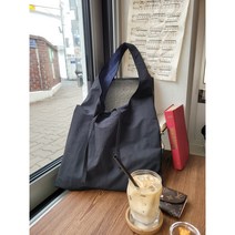핸드메이드 에코백 심플 블랙 숄더백 호보백 데일리백