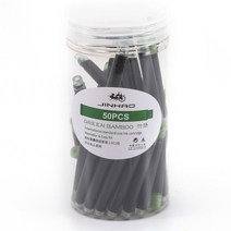 만년필입문 저가 만년필 50pcs 컬러 잉크 카트리지 세트 만년필 Jinhao 2.6mm 범용 표준 리필 편지지 사무실 학교 쓰기 F612 만년필, 대나무 녹색