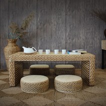 엔틱 라탄 좌식 테이블 2종, A