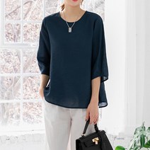 바바라옷장 L~2XL 인견_베이직 셔링 7부 블라우스/컬러추가/빅사이즈/루즈핏/임부복/엄마옷/린넨/쉬폰/인견