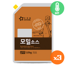 [정연푸드] 아워홈 모밀소스1.8kg(실온) 냉모밀/냉메밀 육수 대용량, 3개, 1.8kg