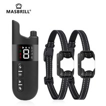 강아지훈련 애견훈련 800m 원격제어 충격 진동 방수 사운드 기능, CHINA, Eu 플러그, Black for 2 dogs