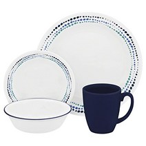 Corelle Livingware 16-Piece Dinnerware Set Ocean Blues Service for 4, 1개