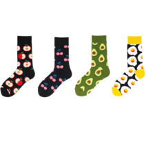 세븐삭스 꽃무늬 양말 패션 검정 체크하트 장목 중목 과일모양 4족세트 사과 아보카트 체리 계란 달걀 후라이 삭스