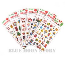 1000 크리스마스 스티커 엠보스티커 꾸미기 랜덤 어린이집 유치원 초등학교 만들기재료, 10개