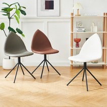 [체어팩토리] C2547 로타와체어 가죽 철재 물방울 미드센추리 모던 인테리어 의자, 색상:화이트