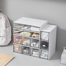 라이크홈즈 서랍형 화장대 데스크 책상 미니 소품 정리함 커피 티백 보관함 수납함 4style, 3칸정사각