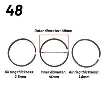 에어 실린더 6Pcs 공기 압축기 피스톤 링 키트 오일 펌프 액세서리 금속 공압 부품 48mm 50mm 51mm, 48, 01 48