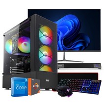 에코컴퓨터 인텔12세대 라이젠5 조립pc 조립컴퓨터 컴퓨터 풀세트 본체 데스크탑, 에코OA_01, 27형LED세트