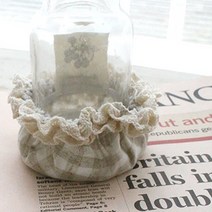 오트밀체크 레이스 의자발커버