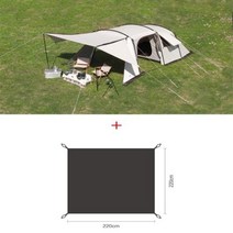 Landwolf대형 공간 터널 텐트 아웃도어 캠핑 여행 48 인용 1 홀 슬리핑룸 스톰 방, Ivory add mat+CN