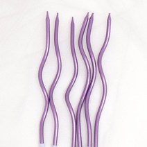 글리터 꼬불초 메탈릭 생일초 파티 케이크 특이한 이쁜 초, 퍼플