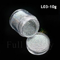 홀로그램 젤 네일 파우더 1 상자 화이트 설탕 분말 꽃 눈 오로라 반사 미러 글리터, l03-10g