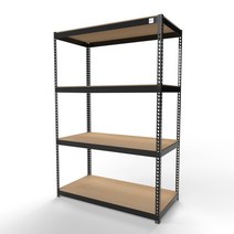 울트라랙 가로120x깊이60x높이180cm 4단 무볼트앵글 조립식앵글 선반 베란다선반 철제선반 가구, 흑색