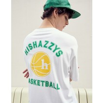 22SS [HIS HAZZYS]화이트 레터링프린트 면 반팔티셔츠 HZTS2B808WT